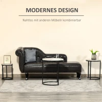 HOMCOM Beistelltische 3er Set Satztisch stapelbar Couchtisch Sofatisch Kaffeetisch 3 Größen Industrial Design Metall Schwarz+Grau(m-5)