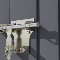 Outsunny Metalen Tuinschuur voor Opslag van Tuingereedschap, met Venster, Brede Deur, 260 x 177 x 190 cm, Donkergrijs(m-9)