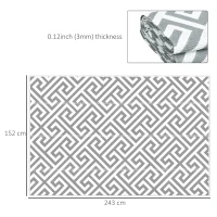 Outsunny Outdoor Rug Reversible Mat Plastic Straw Rug Portable RV Camping Mat for Garden Picnic Indoor, 152x243cm, Light Grey(m-3)