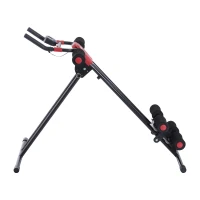 HOMCOM Panca per Addominali Trainer Attrezzo Fitness Allenamento Casa Palestra con Display in Acciaio Nero 90x54x93cm(m-7)