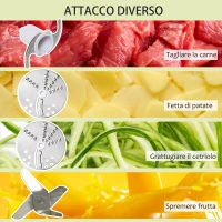 HOMCOM Frullatore da 500W a 2 Velocità Regolabili con Caraffa, Lama a S e Lama a 4 Punte, 20.5x19x16 cm(m-5)