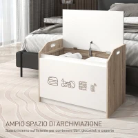 HOMCOM Cassapanca in Legno Moderna con Schienale e Vano Contenitore, 62.4x40x51.5cm, Bianco(m-4)