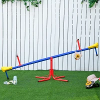 Outsunny Balancín Giratorio 360 Grados para Niños +3 Años con Base de 4 Varillas Postes de Tope y Asas Fáciles de Agarrar Patio Jardín(m-2)