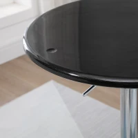 HOMCOM Tavolo Rotondo da Bar con Piano Girevole, Altezza Regolabile con Leva a Gas e Base in Acciaio, Φ61x76-97cm, Nero(m-8)