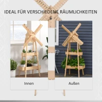 Outsunny Pflanzentreppe Windmühle Blumenständer Bambusblumenregal Garten Holz Natur 80 x 44 x 154 cm(m-4)