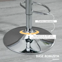 HOMCOM Conjunto de 2 Taburetes de Bar Sillas Altas Modernas con Altura Regulable y Asiento Giratoria 41x51x97-117 cm Gris(m-5)