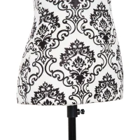 HOMCOM Busto de Señora Maniquí Femenino de Costura para Modistas Exhibición Altura Ajustable a 130-168cm(m-6)