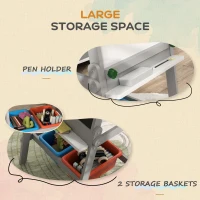 AIYAPLAY Art Easel for Kids with Paper Roll, Double-Sided Painting Easel with Chalkboard, Whiteboard(m-5)