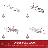 HOMCOM 1.8m 6ft Pre-Lit Artificial Christmas Tree 200 LED Xmas Tree Holiday Décor with Decorative Balls Ornament Metal Stand(m-7)