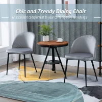 HOMCOM Dining Chairs Set of 2 Contemporary Design for Office Dining Kitchen with Soft Fabric Seat and Back Living Room, Grey(m-4)