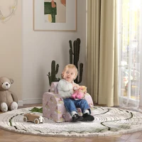 AIYAPLAY Foldable Toddler Chair Soft Snuggle Sponge Filled for Bedroom Playroom, Aged 18 Months to 3 Years - Pink(m-2)