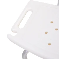 HOMCOM Silla para Ducha con Respaldo Altura Regulable y Antideslizante Carga 136 kg para Ancianos y Discapacitados(m-8)