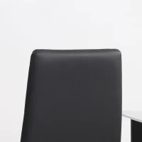 HOMCOM Set de 4 Sillas de Comedor Tapizadas de Piel Sintética con Respaldo Alto y Patas de Metal 41x50x97 cm Negro(m-9)