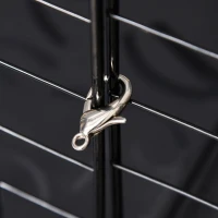 PawHut Pet Playpen DIY Small Animal Cage Enclosure Metal Wire Fence 39 Panels with 3 Doors 2 Ramps for Kitten Bunny Chinchilla Pet Mink Black(m-8)