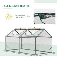 Outsunny Gewächshaus mit Fernster, PE-Gitterfolie, Foliengewächshaus aus Stahl, Treibhaus für Balkon, Garten, Tomatenhaus 120x60x60cm, Tomatengewächshaus für Gemüse, Blumen, Pflanzen, Transparent(m-5)