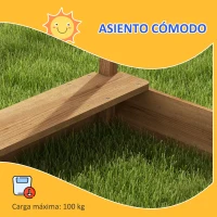 Outsunny Arenero Infantil con Toldo 6 Banderines 2 Bandejas Grifo y Pizarra en Forma de Casa para Patio 124x116x146 cm Marrón(m-6)