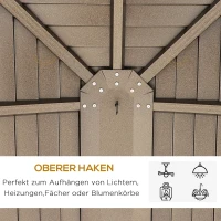 Outsunny Gartenpavillon Partyzelt Faltpavillon Festzelt 4 x Doppel-Seitenteile wasserdicht 2 Laternenhaken Alu + Polyester Braun ca. 4 x 3 x 2,8 m(m-6)