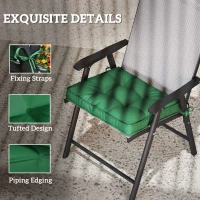 Outsunny Set of 4 42 x 42cm Outdoor Seat Cushions - Green(m-6)