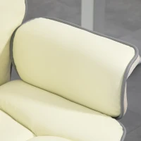 Vinsetto Ergonomischer Bürostuhl, extra gepolstert, Liegefunktion, Kunstleder, 76x80x118-124 cm, Creme(m-9)