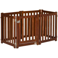 PawHut Recinto e Cancellino per Cani di Piccola Taglia a 6 Pannelli, Design Pieghevole e Salvaspazio, Marrone(m-10)