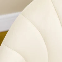 HOMCOM 2er-Set Esszimmerstühle im Skandi-Design, Küchenstühle, Samptoptik, Creme + Schwarz(m-10)