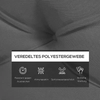 Outsunny Sitzpolster Sitzkissen Polsterauflage, mit Knopfheftung, 120 x 80 x 12 cm, Grau(m-4)