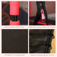 HOMCOM 5.4 FT/ 64 Inch Kids Trampoline With Enclosure Net Mini Indoor Trampolines for Child Toddler Age 3-10 Years Red(m-6)