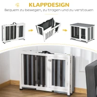 PawHut Hundebox, Hundekäfig, herausnehmbare Bodenwanne, klappbar, für kleine und mittelgroße Hunde, Grau(m-4)