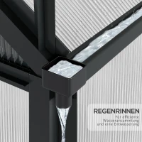 Outsunny Gewächshaus Treibhaus Frühbeet, Dachfenster, begehbar, verzinkter Sockel, wetterbeständig, 190 cm x 132 cm x 201cm, Grau(m-7)