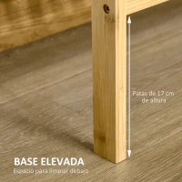 HOMCOM Estantería de Bambú de 3 Niveles Estantería de Pie Moderno Estante de Almacenamiento para Baño Cocina Salón Dormitorio Antivuelco 62x33x80 cm Natural(m-6)