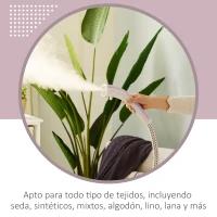 HOMCOM Plancha Vertical 1800W 1,4 L con Temperatura Ajustable en 11 Niveles y Barra Telescópica para Hogar Oficina Rosa(m-7)