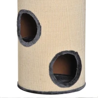 PawHut 70cm Height Cat Post Tree Scratching Barrel Sisal Activity Center Condo Kitten Bed Scratcher Climbing Climber Play House for Indoor Cats(m-7)