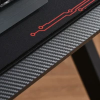 HOMCOM Gaming Tisch Schreibtisch Computertisch Arbeitstisch Möbel für Büro Wohnzimmer Arbeitszimmer, modernes Design, MDF Metall 110 x 59 x 75 cm Schwarz(m-9)