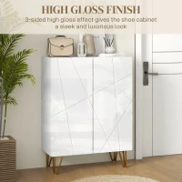 HOMCOM Narrow Shoe Storage Cabinet with Soft-Close Hinges and Adjustable Shelves for 15-20 Pairs of Shoes, White(m-6)