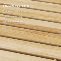 Outsunny Rollweg Gehweg Ausrollbarer Gartentritt, wetterbeständig, Fichtenholz, 120 x 47 x 1 cm, Natur(m-6)