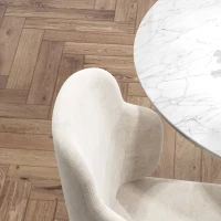 HOMCOM 2er-Set Stühle Akzentstühle, Skandi Design, Samtoptik, 54 cm x 56 cm x 86 cm, Beige + Schwarz(m-9)