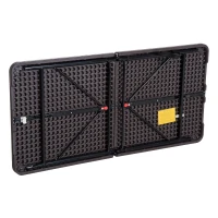 Outsunny Klapptisch, Faltbarer Campingtisch, Höhenverstellbarer Falttisch, Picknicktisch, Metall, Kaffee, 122 x 61 x 53/71,5 cm(m-7)