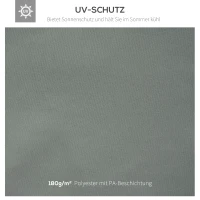 Outsunny Ersatzdach für Metallpavillon 3x4m wasserabweisend Pavillondach für Gartenpavillon Partyzelt Gartenzelt Polyester Dunkelgrau(m-4)
