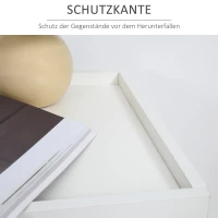 HOMCOM Nachttisch mit Schublade Nachtschrank stapelbar Schubladenschrank Schlafzimmer Nachtkommode Spanplatte Weiß+Natur 50 x 40 x 47,5 cm(m-5)