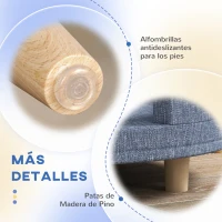 PawHut Sofá para Mascotas con Cojín Extraíble Funda Lavable y Patas de Madera Carga 30 kg para Interior 100x70x25 cm Azul(m-7)