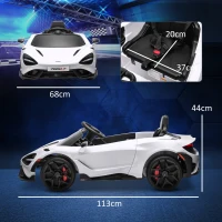 AIYAPLAY Kinder-Elektroauto mit Flügeltüren, fernsteuerbar, mit sanftem Antrieb und LED-Lichtern, Weiß(m-3)