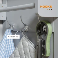 HOMCOM Rolling Kitchen Island on Wheels, Utility Serving Cart with Rubber Wood Top, Towel Rack, Hooks and Storage Drawers, Grey(m-7)