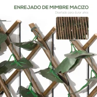 Outsunny Valla de Enrejado Expandible de 2 Piezas con Hojas 295x70 cm Seto Artificial de Mimbre para Jardín Balcón Verde(m-5)