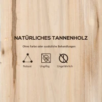 Outsunny Nistkasten 2er-Set für kleine Vögel 15 cm × 14 cm × 30 cm Tannenholz Natur(m-6)