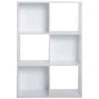 Homcom Etagère Contemporaine à 6 Casiers en Bois Blanc 92 x 30 x 92 cm(m-4)