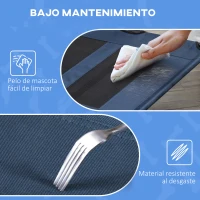 PawHut Cama Elevada para Perros Gatos Portátil Cama para Mascotas con Zona de Malla Transpirable y Tela Oxford para Interior Exterior 122x92x23 cm Azul(m-5)