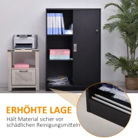 HOMCOM Aktenschrank mit verschließbarer Tür, inklusive 2 Schlüsseln, 80 cm x 40 cm x 120 cm, Schwarz(m-6)
