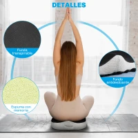 HOMCOM Cojín de Asiento de Espuma Viscoelástica con Base Antideslizante para Silla de Comedor Silla de Ruedas Negro(m-5)