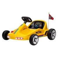 AIYAPLAY 6V Electric Go Kart for Kids with Music, Light, Horn, for 3-5 Years, Yellow(m-11)