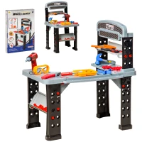 HOMCOM 79 Piece Kids Workbench Construction Toy w/ Storage Compartment Box Electric Drill Ages 3+ Years(m-1)